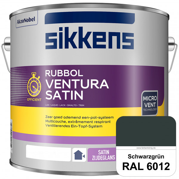 Rubbol Ventura Satin (RAL 6012 Schwarzgrün) Seidenglanzlack (lösemittelhaltig) Fenster & Türen außen