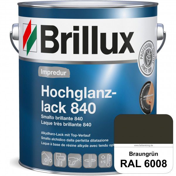 Impredur Hochglanzlack 840 (RAL 6008 Braungrün) für Holz- und Metallflächen (löselmittelhaltig) inne