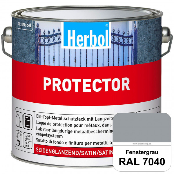 Protector (RAL 7040 Fenstergrau) Seidenglänzende Spezialbeschichtung für Eisen- und NE-Metalle (auße