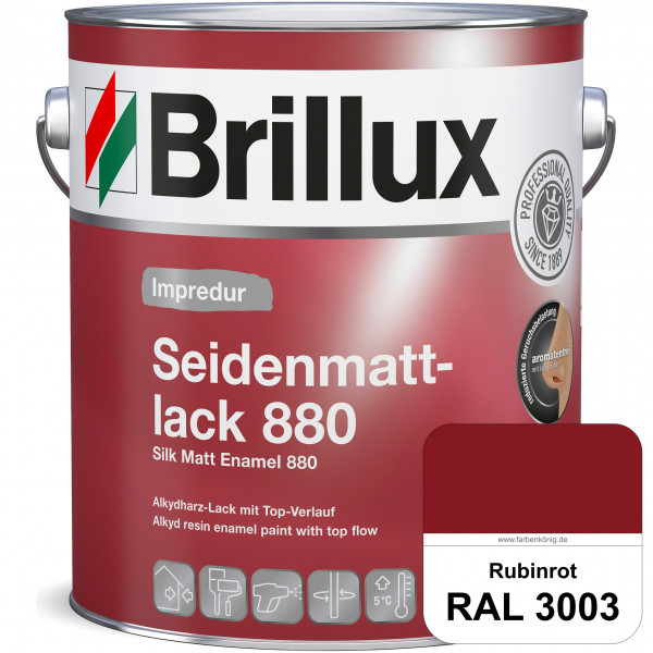 Impredur Seidenmattlack 880 (RAL 3003 Rubinrot) für Holz- oder Metallflächen innen & außen