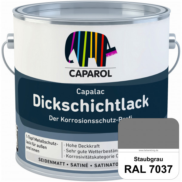 Capalac Dickschichtlack (RAL 7037 Staubgrau) 1-Topf Metallschutzlack (löselmittelhaltig) innen & auß