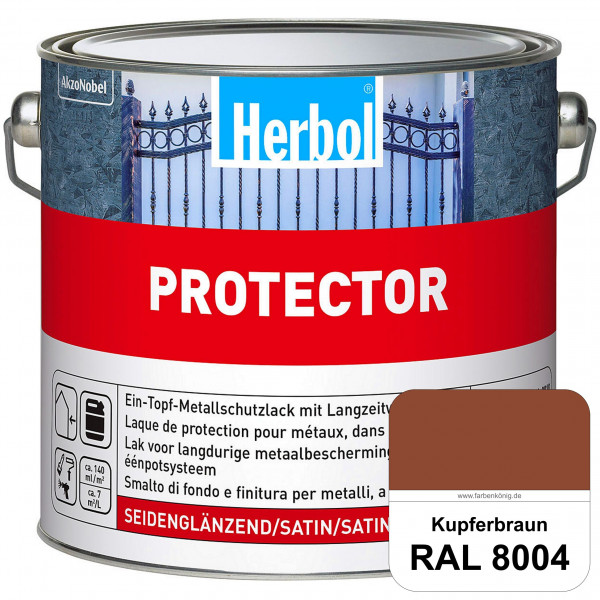 Protector (RAL 8004 Kupferbraun) Seidenglänzende Spezialbeschichtung für Eisen- und NE-Metalle (auße