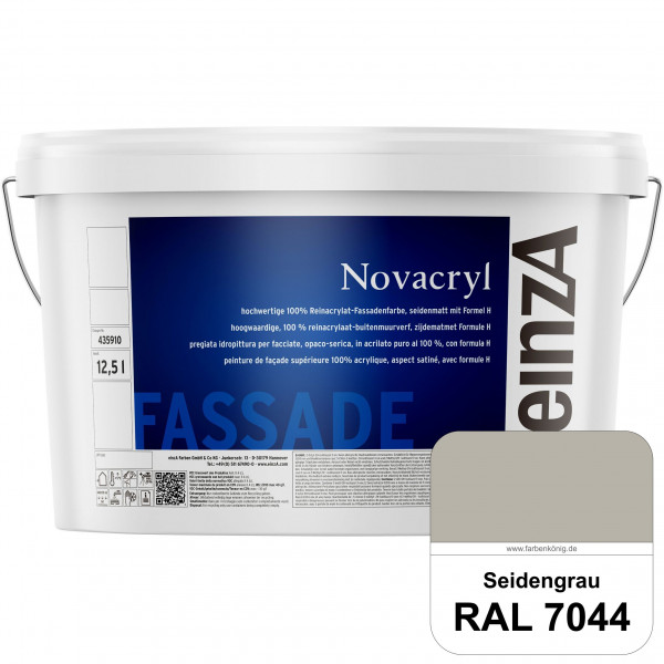 einzA Novacryl (RAL 7044 Seidengrau) Reinacrylat-Fassadenfarbe, seidenmatt