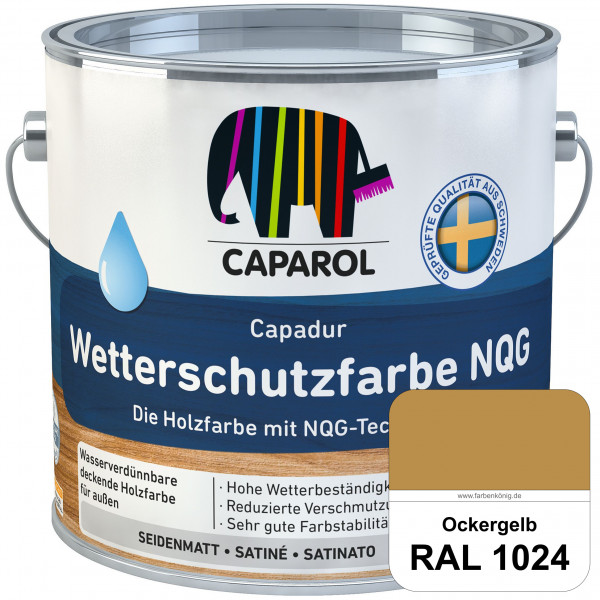 Capadur Wetterschutzfarbe NQG (RAL 1024 Ockergelb) Holzfarbe mit NQG-Technologie wasserbasiert für a