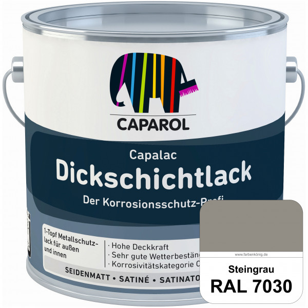 Capalac Dickschichtlack (RAL 7030 Steingrau) 1-Topf Metallschutzlack (löselmittelhaltig) innen & auß