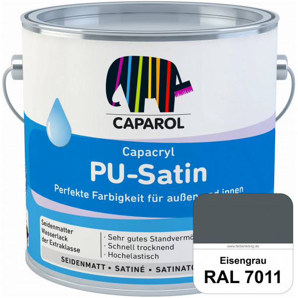 Capacryl PU-Satin (RAL 7011 Eisengrau) hochwertige Zwischen-/ Schluss­lackierungen für grundierte Ho