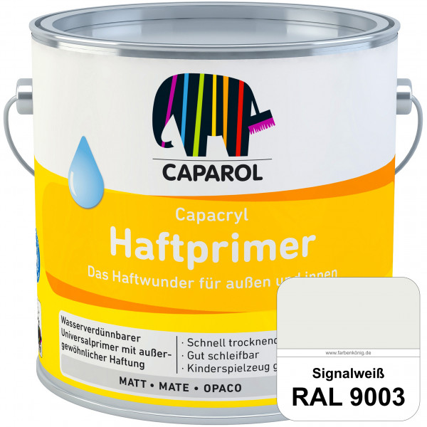 Capacryl Haftprimer (RAL 9003 Signalweiß) Grundierungen Holz, Zink, Hart-PVC, Aluminium, Kupfer (inn