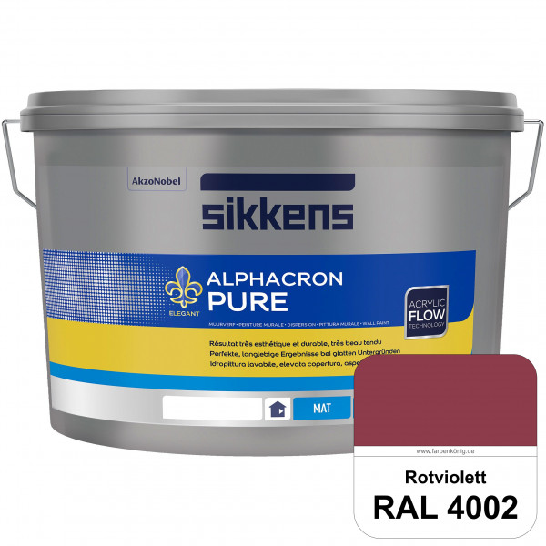 Alphacron Pure (RAL 4002 Rotviolett) Edelmatte & hochertige Premium Wandfarbe für glatte Untergründe