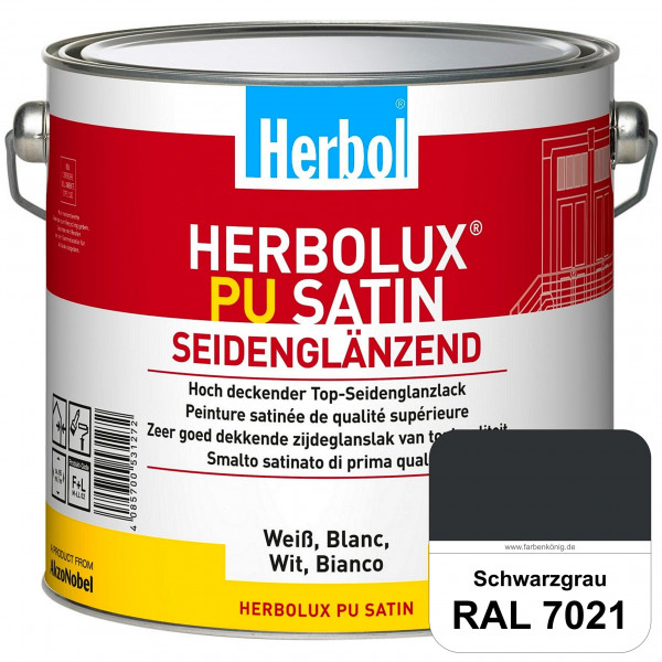 Herbolux PU Satin (RAL 7021 Schwarzgrau) Top-PU-Seidenglanzlack (Innen & Außen)