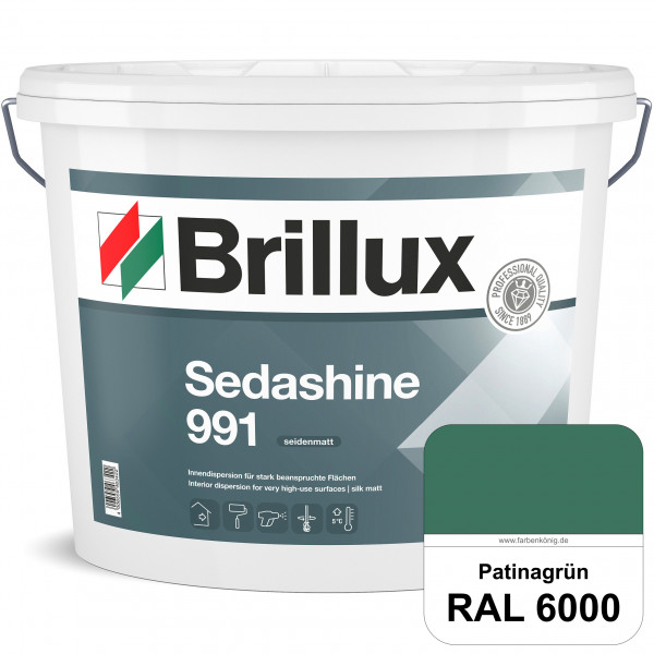 Sedashine 991 (RAL 6000 Patinagrün) Seidenmatte Innendispersion für hoch strapazierfähige & gut rein