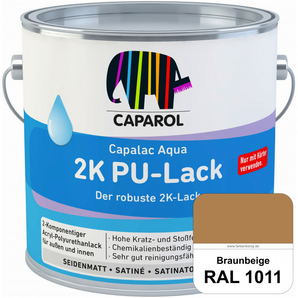 Capalac Aqua 2K PU-Lack (RAL 1011 Braunbeige) chemisch und mechanisch widerstandsfähige Lackierungen