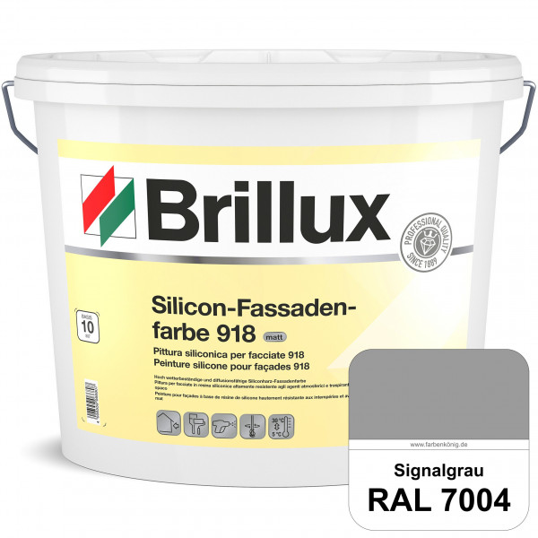 Silicon-Fassadenfarbe 918 (RAL 7004 Signalgrau) matt, hoch wetterbeständig und wasserabweisend