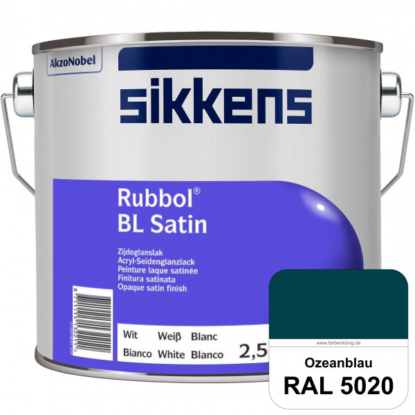 Rubbol BL Satin (RAL 5020 Ozeanblau) hochelastischer & seidenglänzender Lack (wasserbasiert) innen &