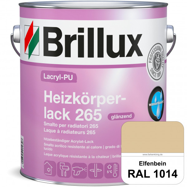 Lacryl-PU Heizkörperlack 265 (RAL 1014 Elfenbein) vergilbungsresistenter & wasserbasierter Heizkörpe