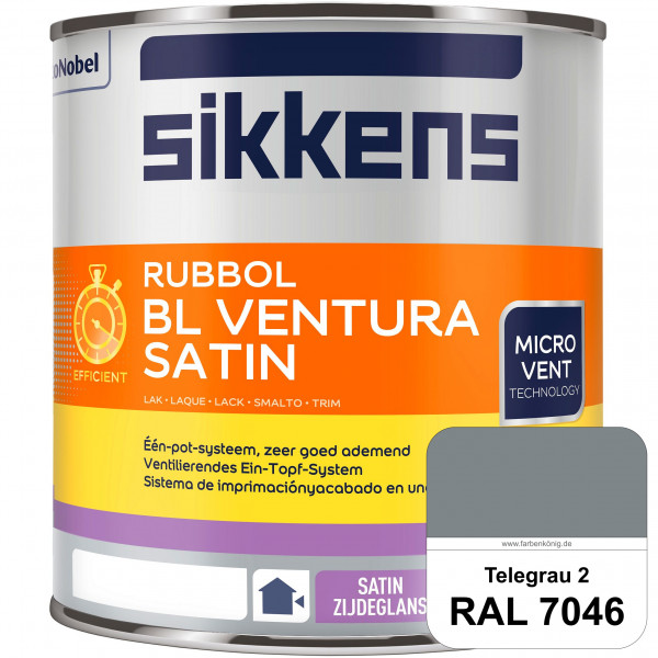 Rubbol BL Ventura Satin (RAL 7046 Telegrau 2) Seidenglanzlack (wasserbasiert) Fenster außen