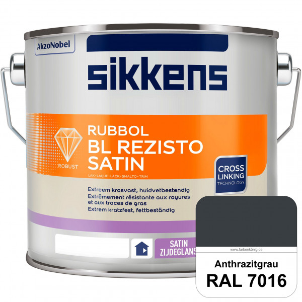 Rubbol BL Rezisto Satin (RAL 7016 Anthrazitgrau) seidenglänzender und strapazierfähiger Lack (wasser