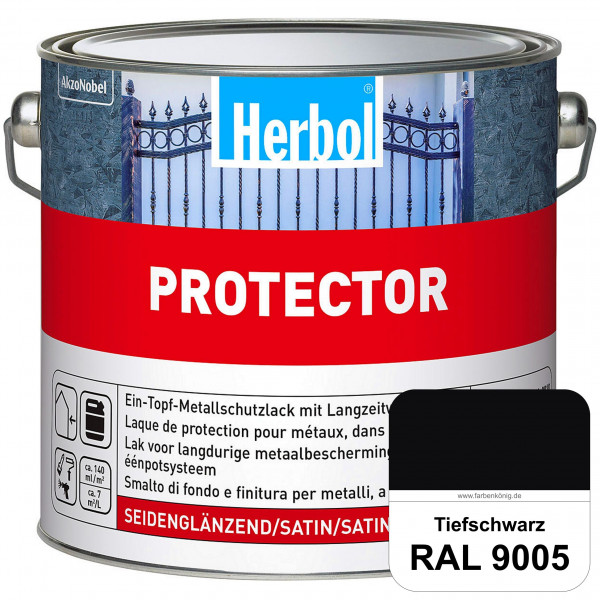 Protector (RAL 9005 Tiefschwarz) Seidenglänzende Spezialbeschichtung für Eisen- und NE-Metalle (auße