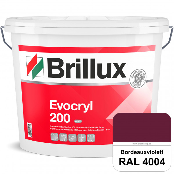 Evocryl 200 (RAL 4004 Bordeauxviolett) Verschmutzungsunempfindliche 100% Reinacrylat Fassadenfarbe