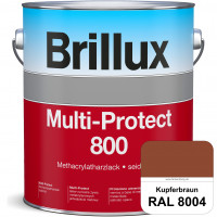 Multi-Protect 800 (RAL 8004 Kupferbraun) seidenmatter, hoch wetterbeständiger Methacrylatharzlack, f