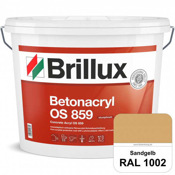 Betonacryl OS 859 (RAL 1002 Sandgelb) Wetterbeständige Schutzbeschichtung für Betonflächen (Außen)