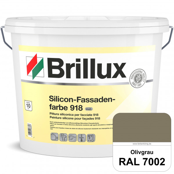 Silicon-Fassadenfarbe 918 (RAL 7002 Olivgrau) matt, hoch wetterbeständig und wasserabweisend