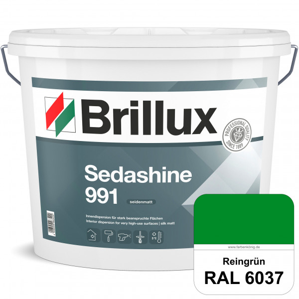 Sedashine 991 (RAL 6037 Reingrün) Seidenmatte Innendispersion für hoch strapazierfähige & gut reinig