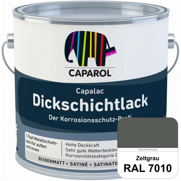 Capalac Dickschichtlack (RAL 7010 Zeltgrau) 1-Topf Metallschutzlack (löselmittelhaltig) innen & auße