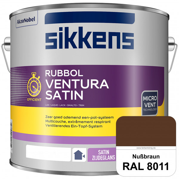 Rubbol Ventura Satin (RAL 8011 Nussbraun) Seidenglanzlack (lösemittelhaltig) Fenster & Türen außen