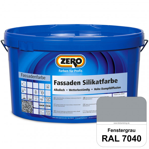 Fassaden Silikatfarbe (RAL 7040 Fenstergrau)