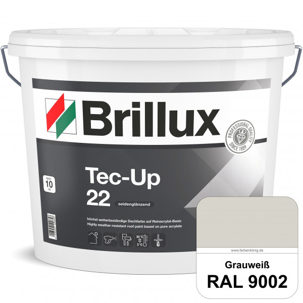 Tec-Up 22 (RAL 9002 Grauweiß) Höchst wetterbeständige Dachfarbe auf Reinacrylat-Basis