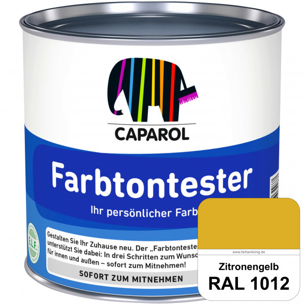 Farbtontester (RAL 1012 Zitronengelb) Individuell abgetönte Dispersionsfarbe zum Anlegen von Farbton