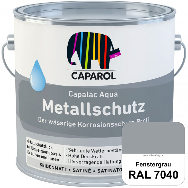 Capalac Aqua Metallschutz (RAL 7040 Fenstergrau) wasserbasierter Korrosionsschutz für Stahl & verzin