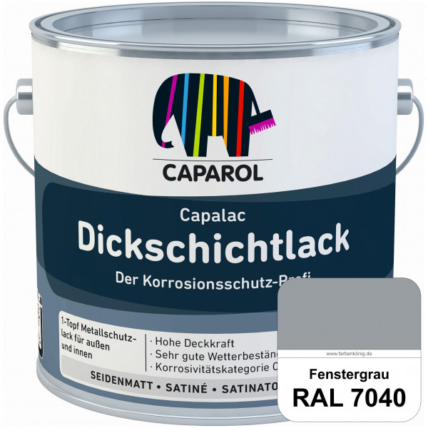 Capalac Dickschichtlack (RAL 7040 Fenstergrau) 1-Topf Metallschutzlack (löselmittelhaltig) innen & a