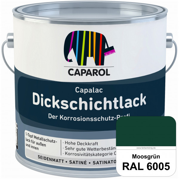 Capalac Dickschichtlack (RAL 6005 Moosgrün) 1-Topf Metallschutzlack (löselmittelhaltig) innen & auße