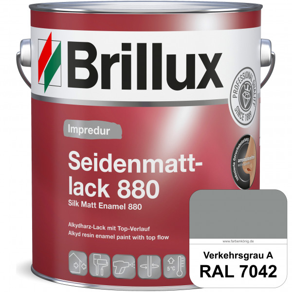 Impredur Seidenmattlack 880 (RAL 7042 Verkehrsgrau A) für Holz- oder Metallflächen innen & außen