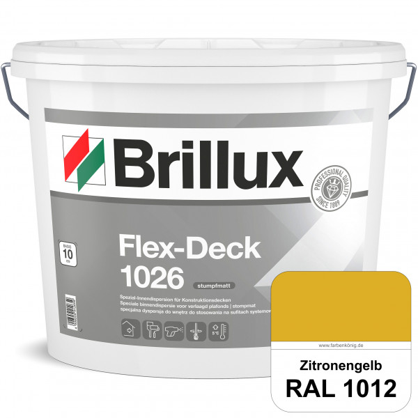 Flex-Deck ELF 1026 (RAL 1012 Zitronengelb) Hochwertige Innendispersion für Decken mit Installationen