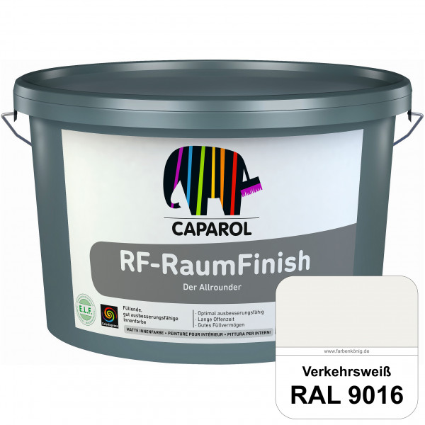RF-RaumFinish (RAL 9016 Verkehrsweiß) Füllende, gut ausbesserungsfähige matte Innenfarbe