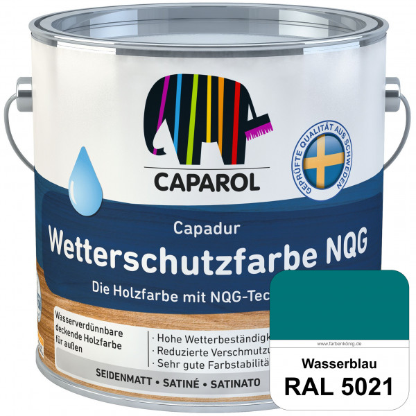 Capadur Wetterschutzfarbe NQG (RAL 5021 Wasserblau) Holzfarbe mit NQG-Technologie wasserbasiert für