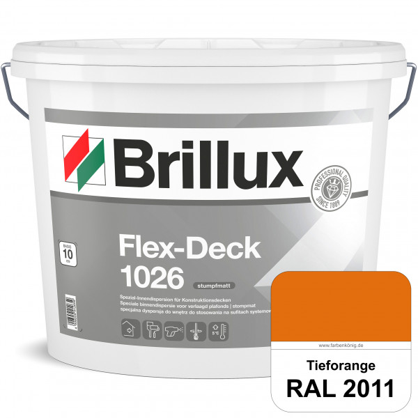 Flex-Deck ELF 1026 (RAL 2011 Tieforange) Hochwertige Innendispersion für Decken mit Installationen &