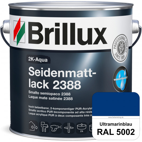 2K-Aqua Seidenmattlack 2388 (RAL 5002 Ultramarinblau) mechanisch und chemisch hoch belastbar für auß