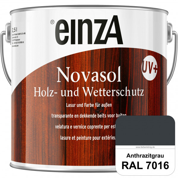einzA Novasol HW Lasur (RAL 7016 Anthrazitgrau) Lasierender Wetterschutz für außen
