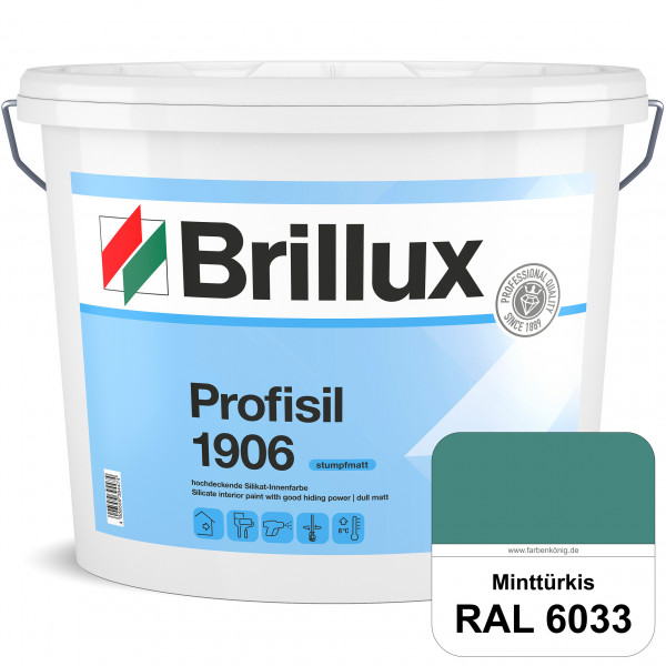 Profisil 1906 Silikat-Innenfarbe (RAL 6033 Minttürkis) stumpfmatte Innenfarbe für Allergiker nach DI