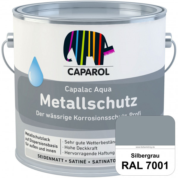 Capalac Aqua Metallschutz (RAL 7001 Silbergrau) wasserbasierter Korrosionsschutz für Stahl & verzink