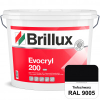Evocryl 200 TSR-Formel (RAL 9005 Tiefschwarz) matte Reinacrylat-Fassadenfarbe für den Einsatz auf WD