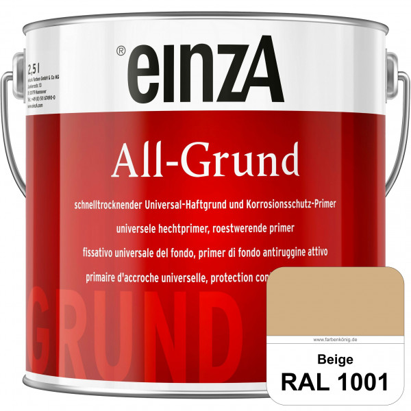 einzA All-Grund (RAL 1001 Beige) Schnelltrocknender Haftgrund & Korrosionsschutz-Primer