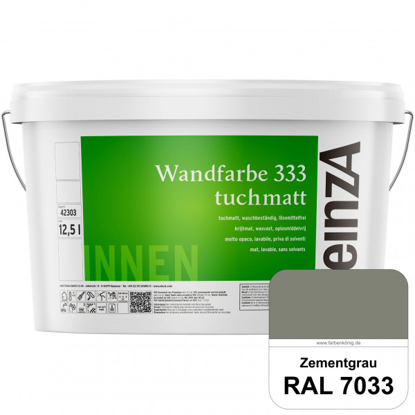 einzA Wandfarbe 333 tuchmatt (RAL 7033 Zementgrau) Hochdeckende, waschbeständige Wandfarbe