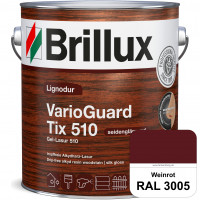 Lignodur VarioGuard Tix 510 (Gel-Lasur 510) RAL 3005 Weinrot