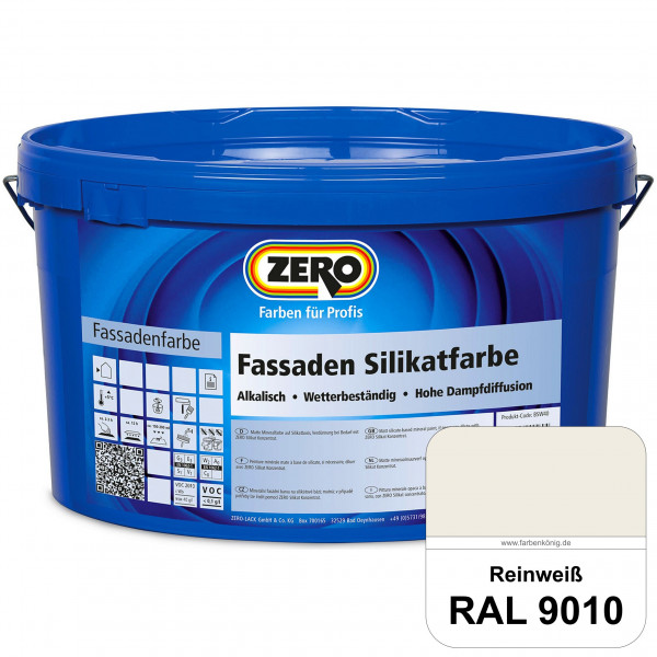 Fassaden Silikatfarbe (RAL 9010 Reinweiß)