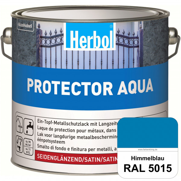 Protector Aqua (RAL 5015 Himmelblau) Lack für Eisen, Stahl und NE-Metalle (Innen&Außen)