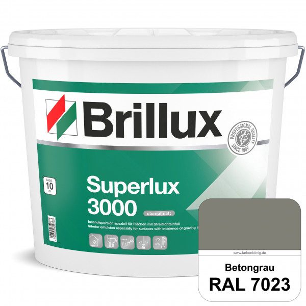 Superlux 3000 (RAL 7023 Betongrau) hoch deckende stumpfmatte Innen-Dispersionsfarbe - streiflichtune